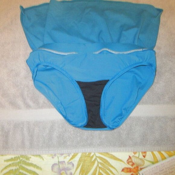 Lands End Swim Skirt Size 8 Lined Teal Tummy Control UPF Built In Brief NEW - Picture 5 of 7
